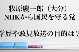 牧原慶一郎（NHKから国民を守る党）の出身大学と政見放送